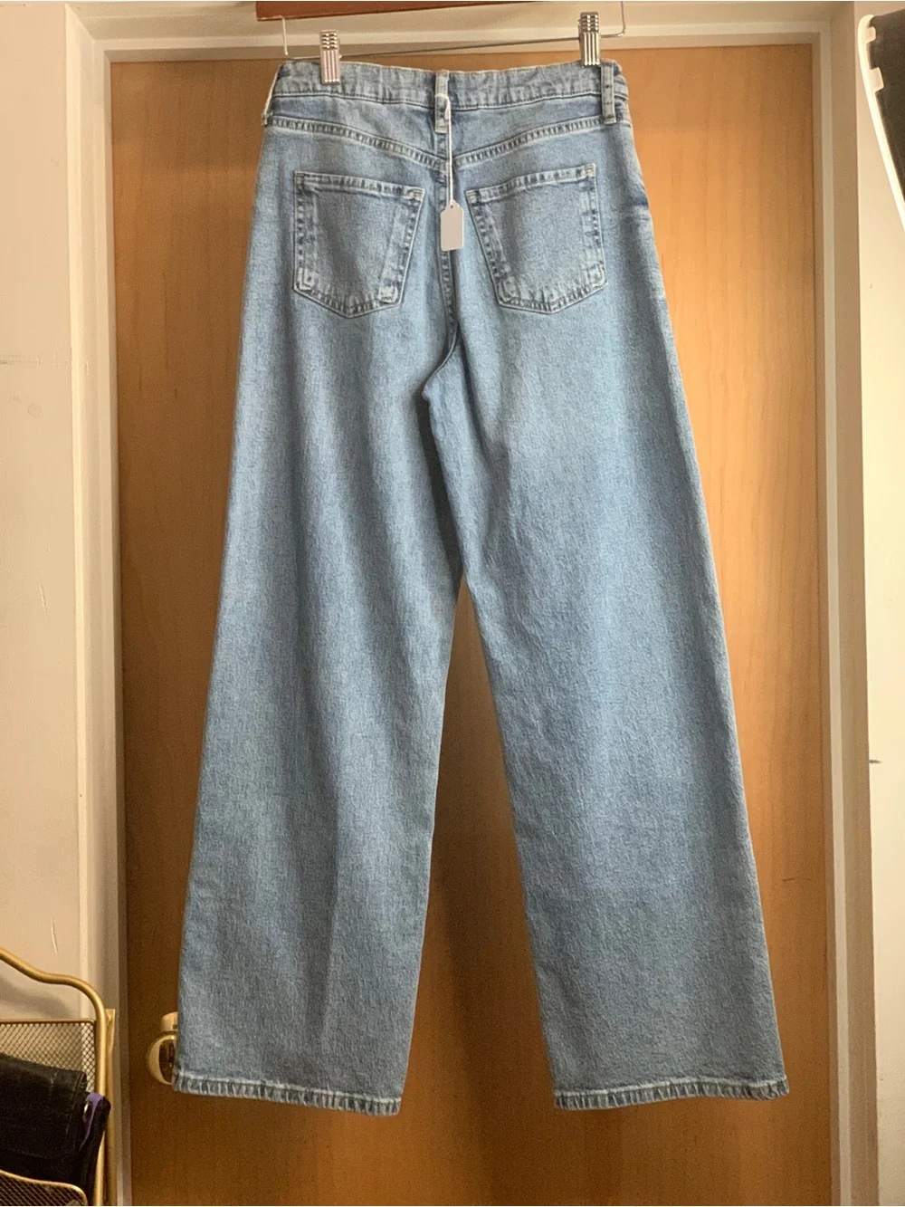 H&M Girls Light Blue Relaxed High-Waist Wide-Leg Jeans Size-14 Y2K